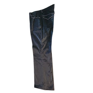 Christina‎ V Rhinestone Embellished Black Stretch Denim Pants SZ 14 read EUC